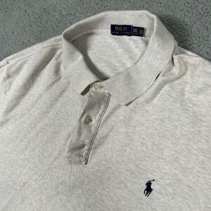Polo Ralph Lauren Polo Shirt 3XLT Tall Beige Cotton Preppy‎ Pony Casual